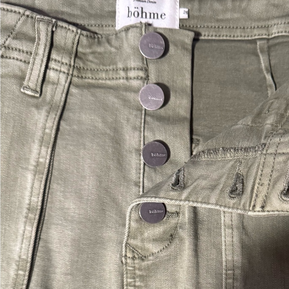 BOEME Olive Utility A-Line Skirt | Button Front Cargo Style | Casual Streetwear - Picture 8 of 10